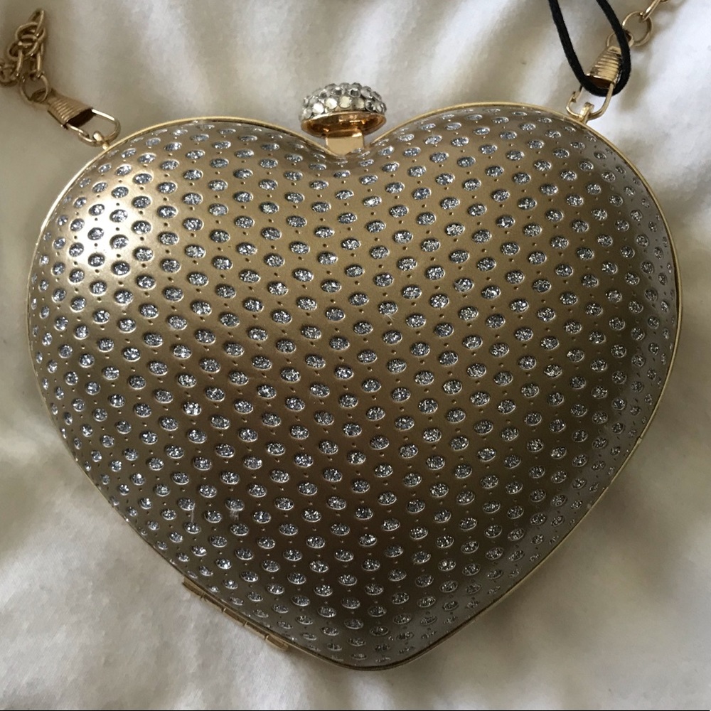Gold heart shaped purse
